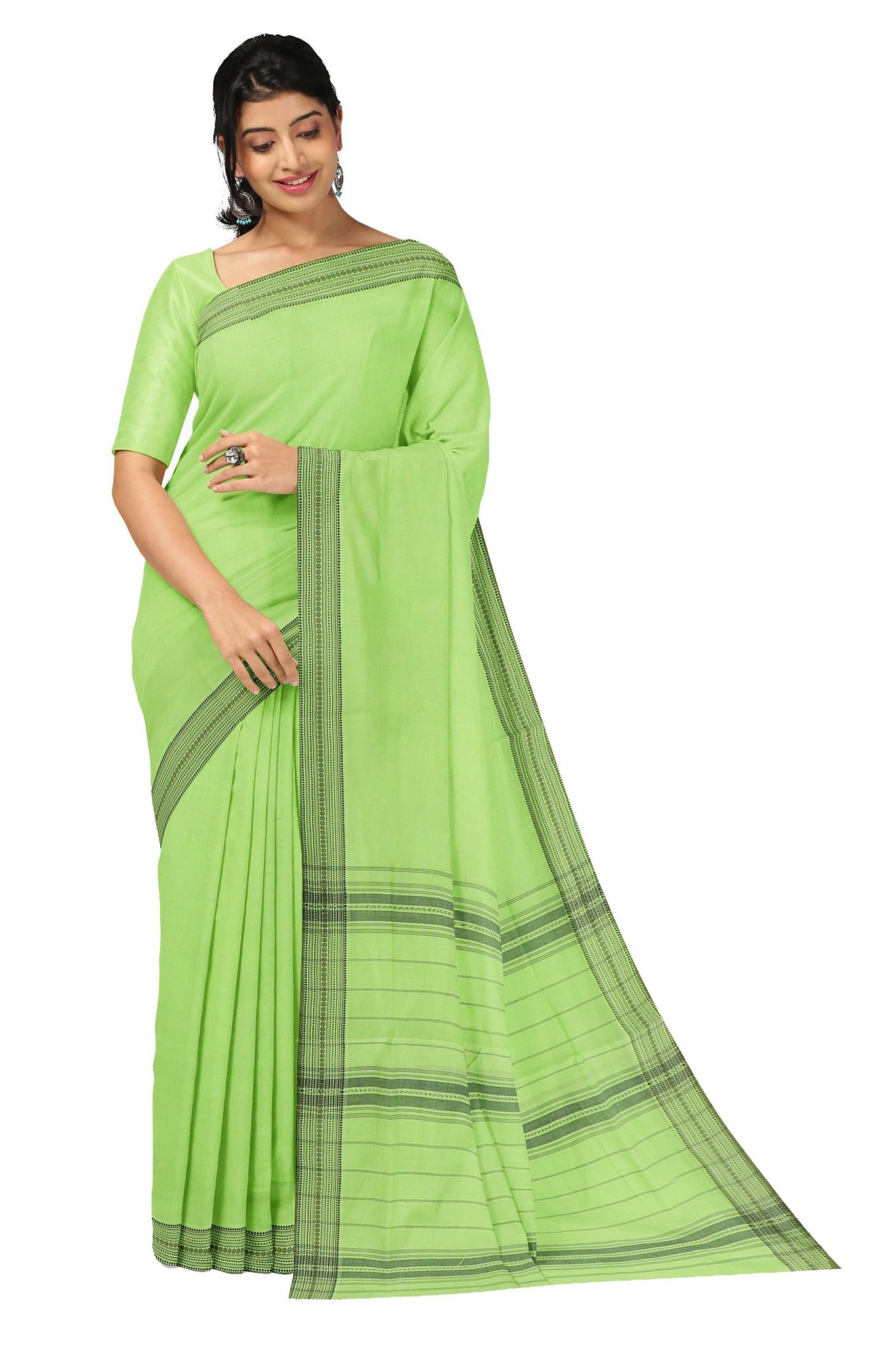 APCO Handloom (A Andhra Pradesh Govt Emporium)- Women's Traditional Pure Handloom Bandar/Polavaram Blue Cotton Saree | PBS0038