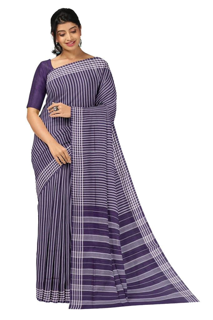 APCO Handloom (A Andhra Pradesh Govt Emporium)- Women's Traditional Pure Handloom Bandar/Polavaram Blue Cotton Saree | PBS0033 - Sarees | Buy online on ZillyBuy
