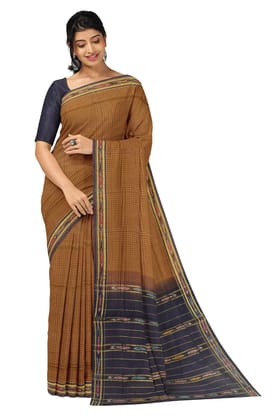APCO Handloom (A Andhra Pradesh Govt Emporium)- Women's Traditional Pure Handloom Bandar/Polavaram Cream Cotton Saree | PBS0010