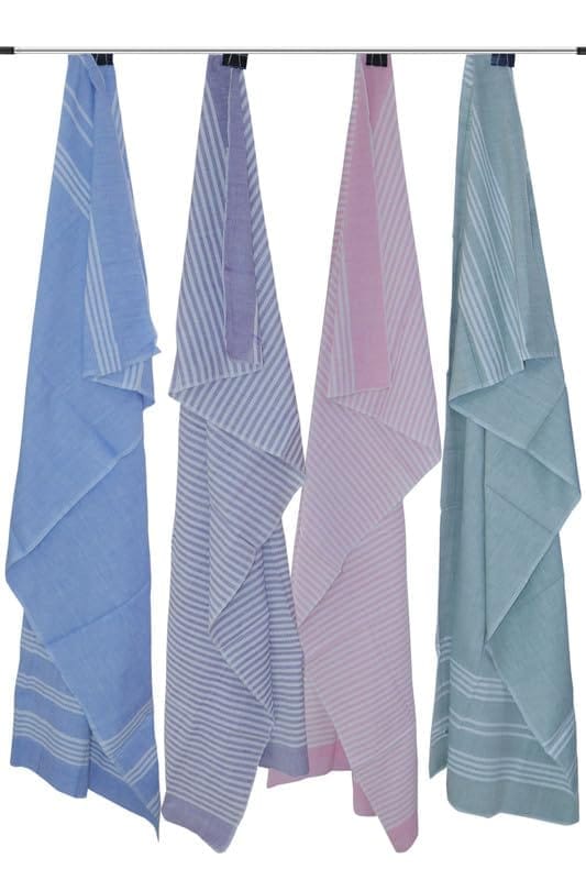 APCO Handloom (A Andhra Pradesh Govt Emporium)- Pure Handloom Chengai Cotton Towels | CTL0006 (Set of 4) - Sarees | Buy online on ZillyBuy