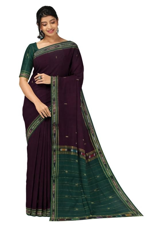 APCO Handloom (A Andhra Pradesh Govt Emporium)- Women's Traditional Pure Handloom Bandar (Polavaram) Cotton Saree | BCS0048 - Sarees | Buy online on ZillyBuy