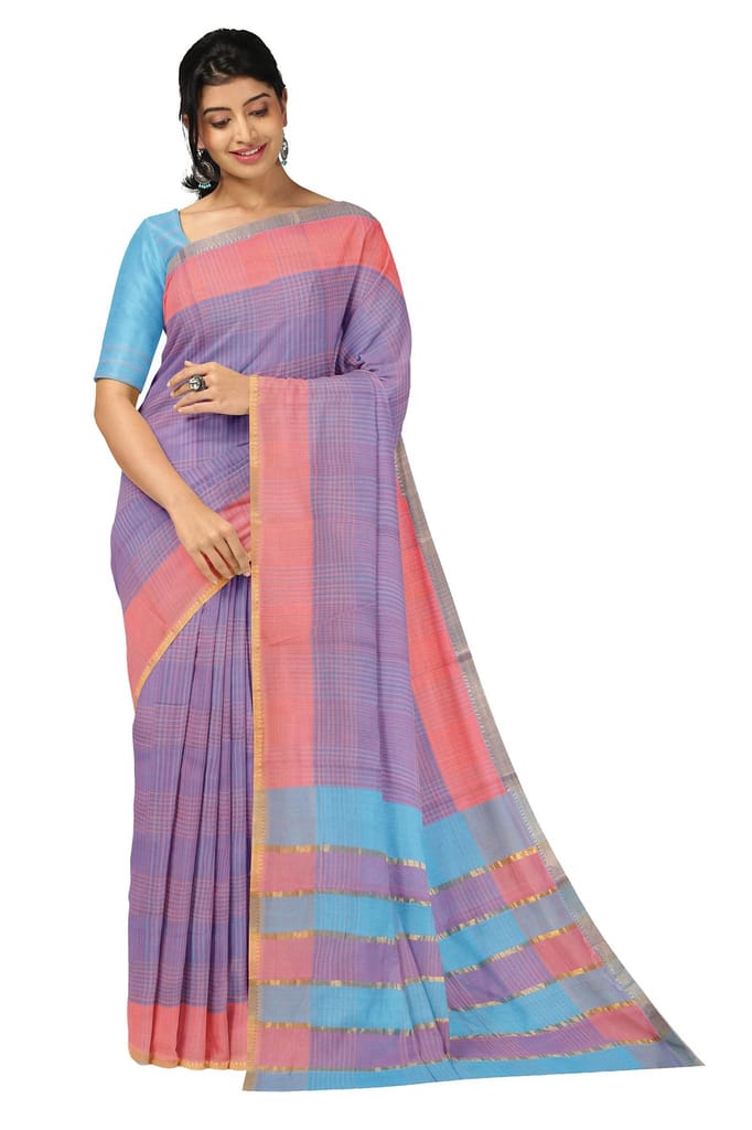 APCO Handloom (A Andhra Pradesh Govt Emporium)- Women's Traditional Pure Handloom Mangalagiri Cotton Saree | A0034MNG - Sarees | Buy online on ZillyBuy