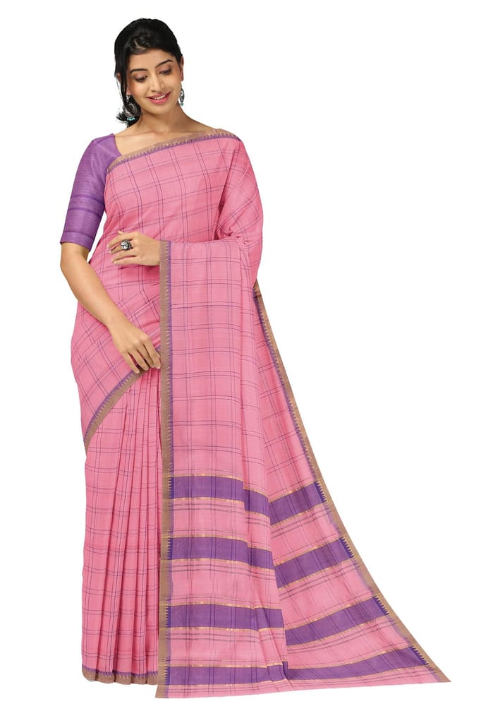 APCO Handloom (A Andhra Pradesh Govt Emporium)- Women's Traditional Pure Handloom Mangalagiri Cotton Saree | A0041MNG - Sarees | Buy online on ZillyBuy