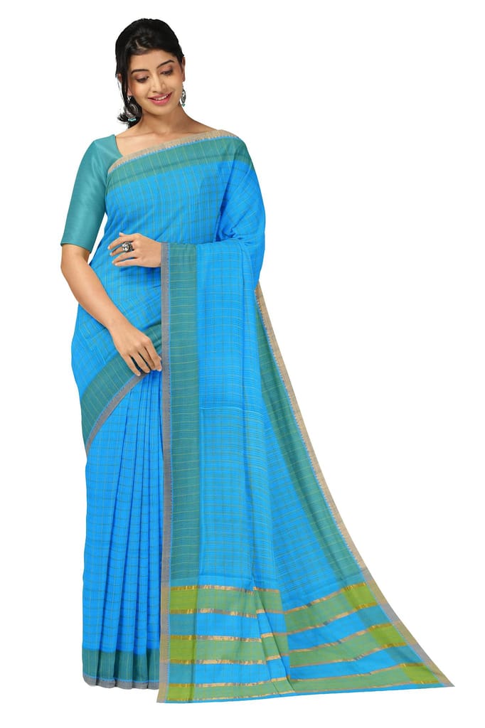 APCO Handloom (A Andhra Pradesh Govt Emporium)- Women's Traditional Pure Handloom Mangalagiri Cotton Saree | A0005MNG - Sarees | Buy online on ZillyBuy