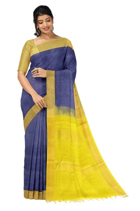 APCO Handloom - Women's Venkatagiri SICO Cotton Blend Handloom Saree, Blue 06