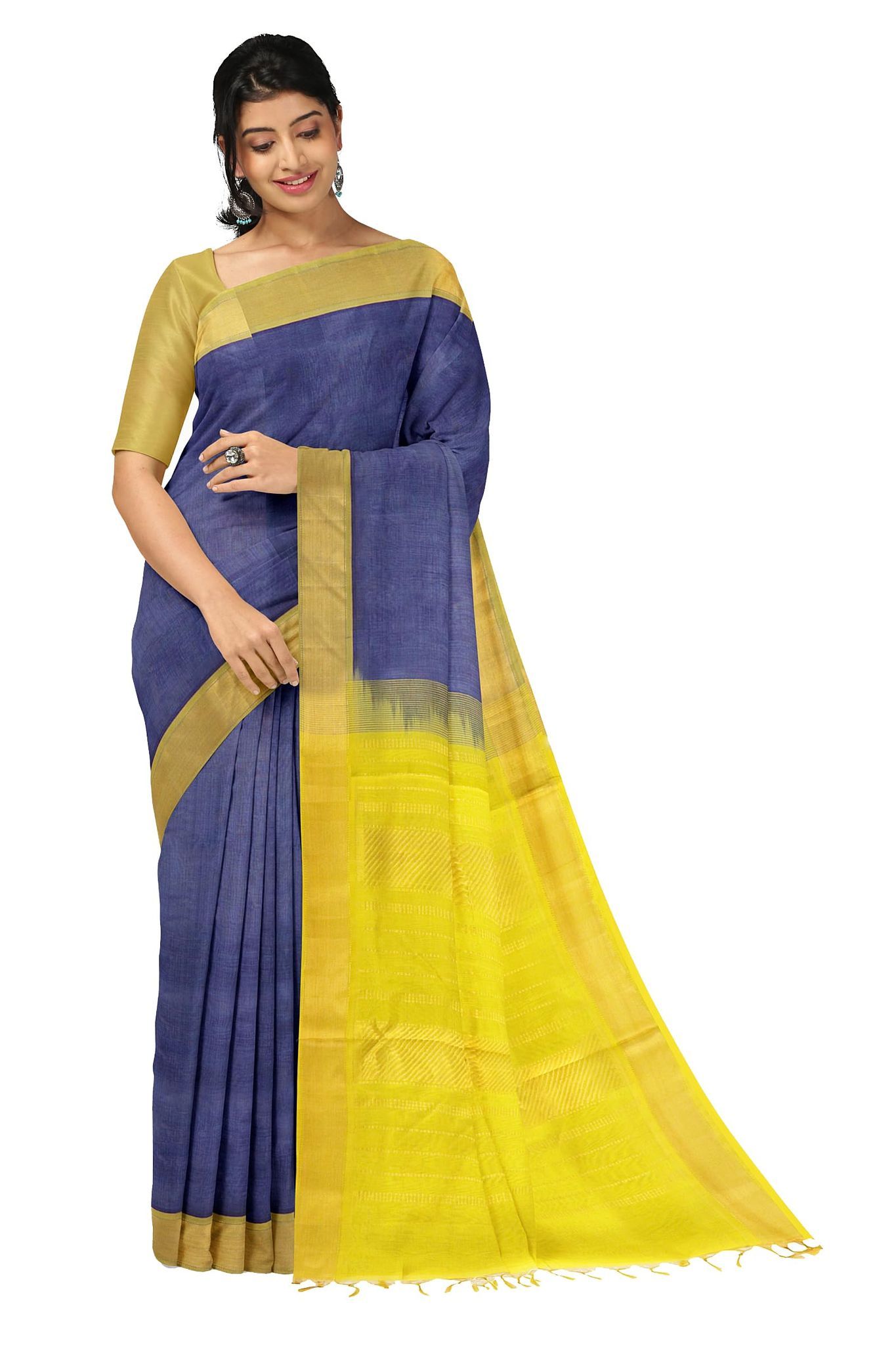 APCO Handloom - Women's Venkatagiri SICO Cotton Blend Handloom Saree, Blue 06
