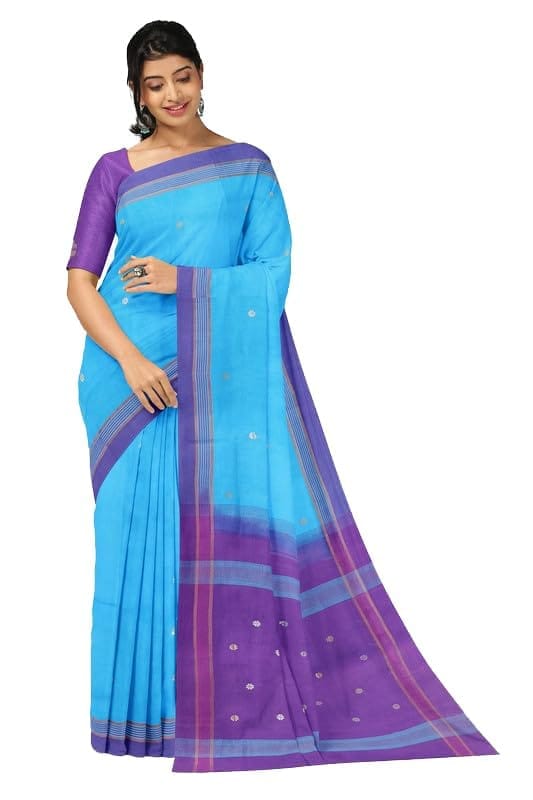 APCO Handloom - Women's Venkatagiri Pure Cotton Handloom Saree, Blue 01 - Sarees | Buy online on ZillyBuy