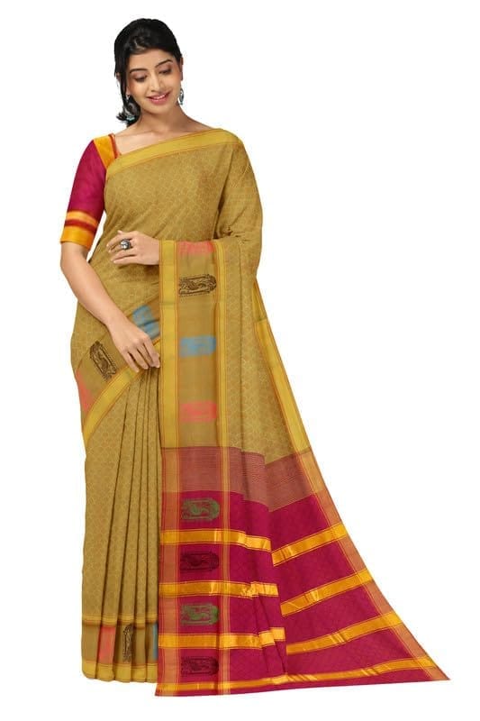 APCO Handloom - Women's Rahajmundry Pure Cotton Grey Handloom Saree (Angara Handloom Saree) 111
