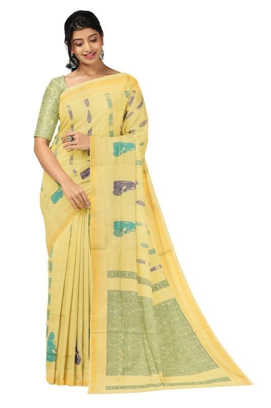 APCO Handloom - Women's Rahajmundry Pure Cotton Grey Handloom Saree (Angara Handloom Saree) 102 - Sarees | Buy online on ZillyBuy