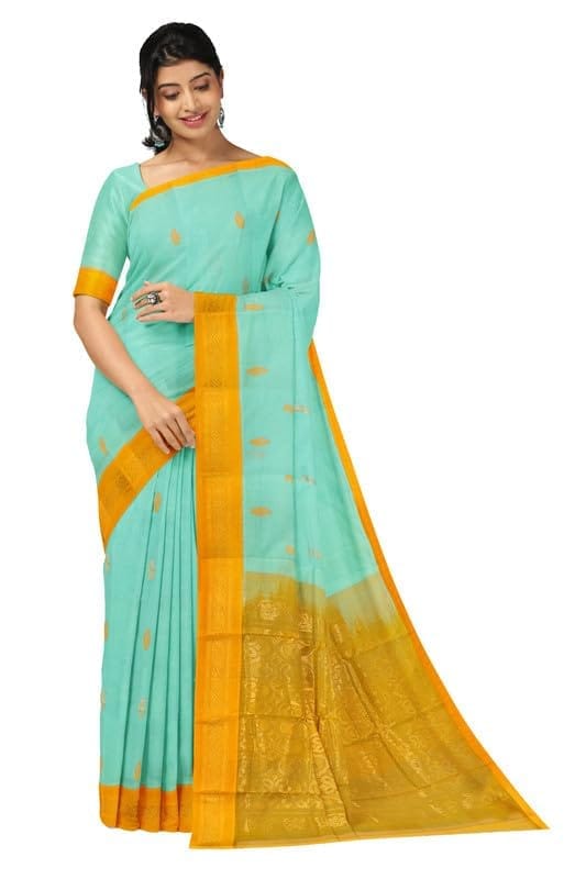 APCO Handloom - Women's Rahajmundry Pure Cotton Grey Handloom Saree (Angara Handloom Saree) 98 - Sarees | Buy online on ZillyBuy