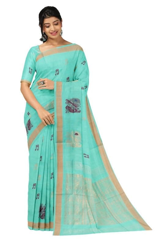 APCO Handloom - Women's Rahajmundry Pure Cotton Grey Handloom Saree (Angara Handloom Saree) 87 - Sarees | Buy online on ZillyBuy