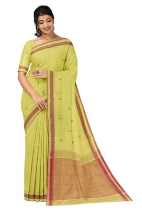 APCO Handloom - Women's Rahajmundry Pure Cotton Grey Handloom Saree (Angara Handloom Saree) 68