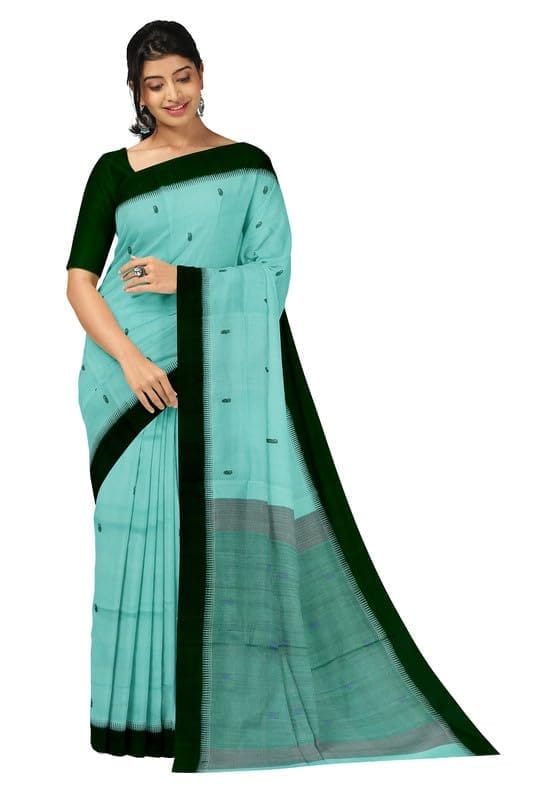 APCO Handloom - Women's Rahajmundry Pure Cotton Grey Handloom Saree (Angara Handloom Saree) 24 - Sarees | Buy online on ZillyBuy