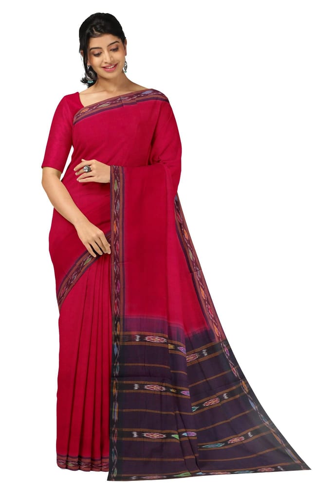 APCO Handloom (A Andhra Pradesh Govt Emporium)- Women's Traditional Pure Handloom Bandar/Polavaram Red Cotton Saree | PBS0057 - Sarees | Buy online on ZillyBuy