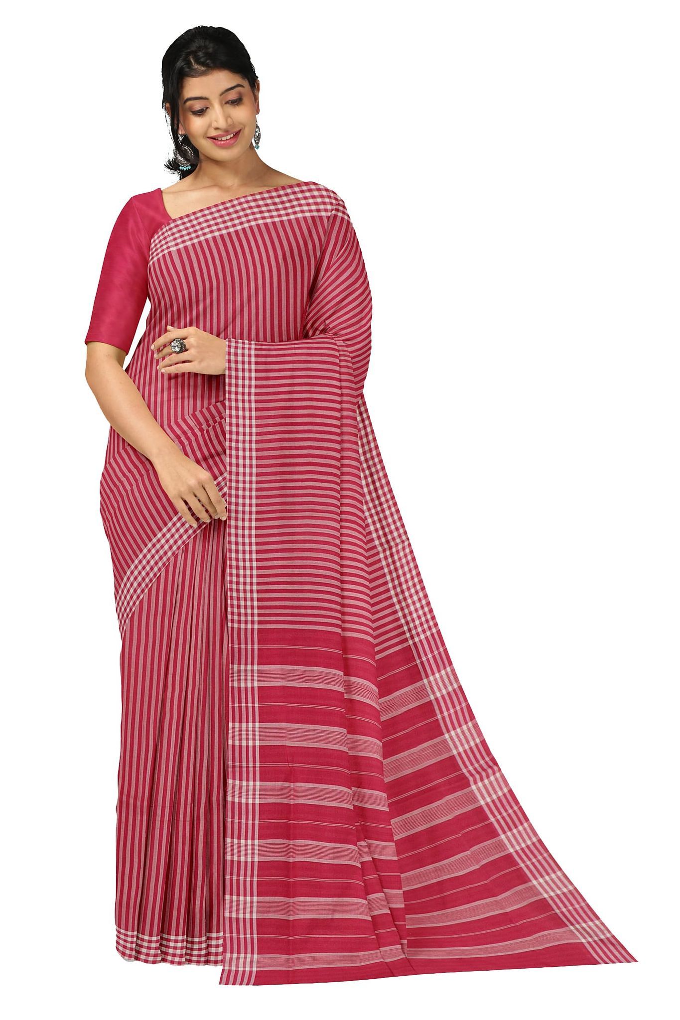 APCO Handloom (A Andhra Pradesh Govt Emporium)- Women's Traditional Pure Handloom Bandar/Polavaram Red Cotton Saree | PBS0034