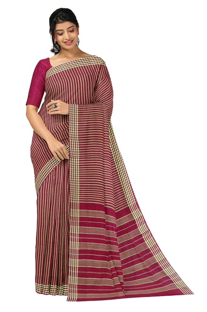 APCO Handloom (A Andhra Pradesh Govt Emporium)- Women's Traditional Pure Handloom Bandar/Polavaram Red Cotton Saree | PBS0036 - Sarees | Buy online on ZillyBuy