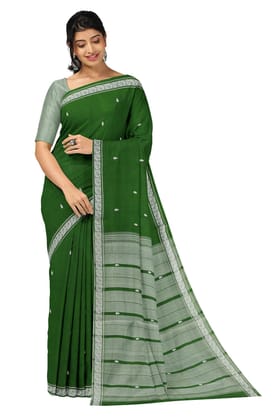 APCO Handloom (A Andhra Pradesh Govt Emporium)- Women's Traditional Pure Handloom Bandar/Polavaram Blue Cotton Saree | PBS0021