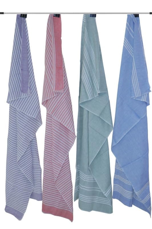 APCO Handloom (A Andhra Pradesh Govt Emporium)- Pure Handloom Chengai Cotton Towels | CTL0013 (Set of 4) - Sarees | Buy online on ZillyBuy