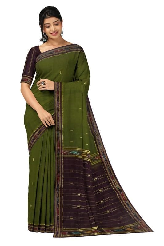 APCO Handloom (A Andhra Pradesh Govt Emporium)- Women's Traditional Pure Handloom Bandar (Polavaram) Cotton Saree | BCS0056 - Sarees | Buy online on ZillyBuy