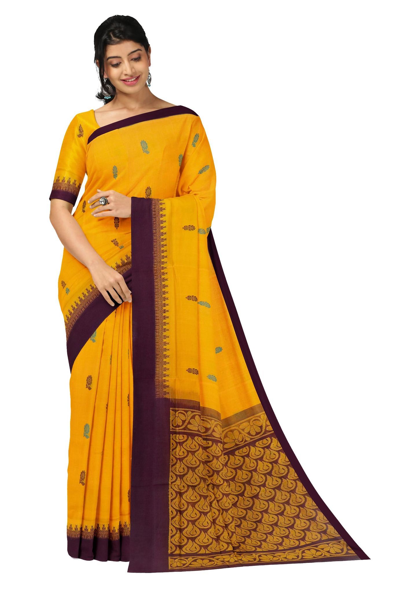 APCO Handloom (A Andhra Pradesh Govt Emporium)- Women's Traditional Pure Handloom Rajahmundry/Angara Cotton Saree | ACS0047