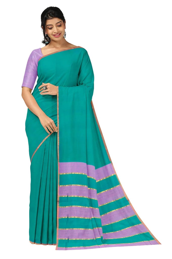 APCO Handloom (A Andhra Pradesh Govt Emporium)- Women's Traditional Pure Handloom Mangalagiri Cotton Saree | A0021MNG - Sarees | Buy online on ZillyBuy