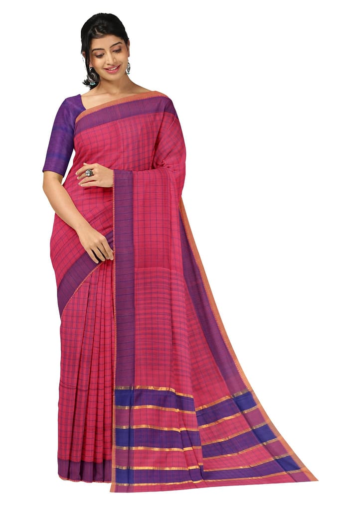 APCO Handloom (A Andhra Pradesh Govt Emporium)- Women's Traditional Pure Handloom Mangalagiri Cotton Saree | A0017MNG - Sarees | Buy online on ZillyBuy