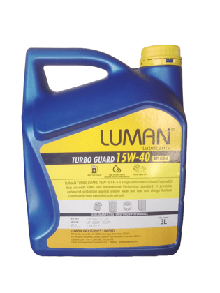 Luman Turbo Guard 15W-40 API CH-4 Engine Oil, 3L TATA ACE , MAXIMO , TATA MEGHA  INTRA.