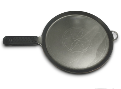 NAAYAGI - PURE IRON DOSA, ROTI TAWA With SILICONE COVERED IRON handle - 10 inch diameter, 1.4 KG, 3 TO 4 MM THICKER NAAYAGI - PURE IRON DOSA, ROTI TAWA With SILICONE COVERED IRON handle - 10 inch diameter, 1.4 KG, 3 TO 4 MM THICKER