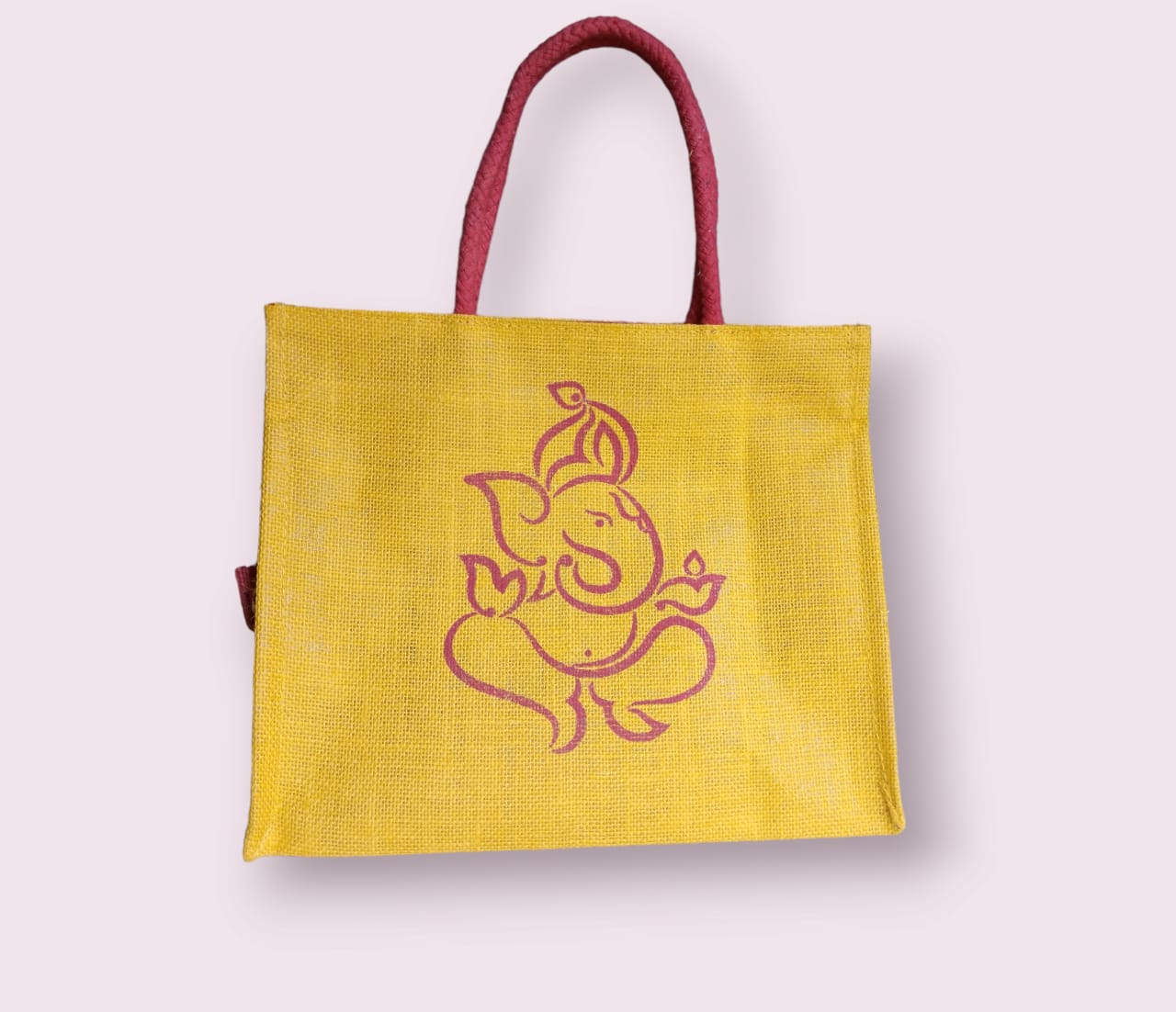  "Ganesha Printed Jute Bag"