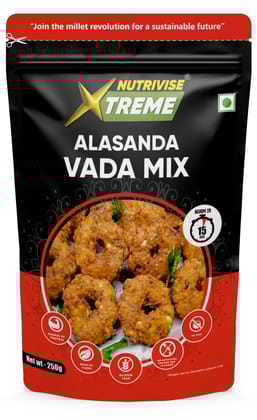 Nutrivise Xtreme Instant Mix:Alasanda Vada Mix | Instant Cook|Low GI|Rich in Protein & Fiber|250g (Pack of 1)
