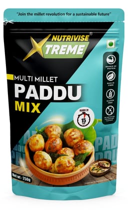 Nutrivise Xtreme Instant Mix: Multi Millet Paddu Mix| Instant Cook|Low GI|Rich in Protein & Fiber|500g (Pack of 1)
