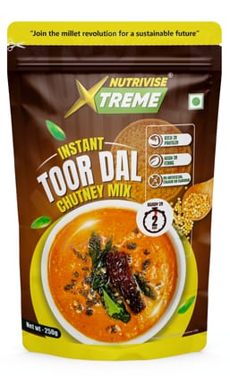 Nutrivise Xtreme Instant Mix:Toor Dal Chutney Mix| Instant Cook|Low GI|Rich in Protein & Fiber|250g (Pack of 1)