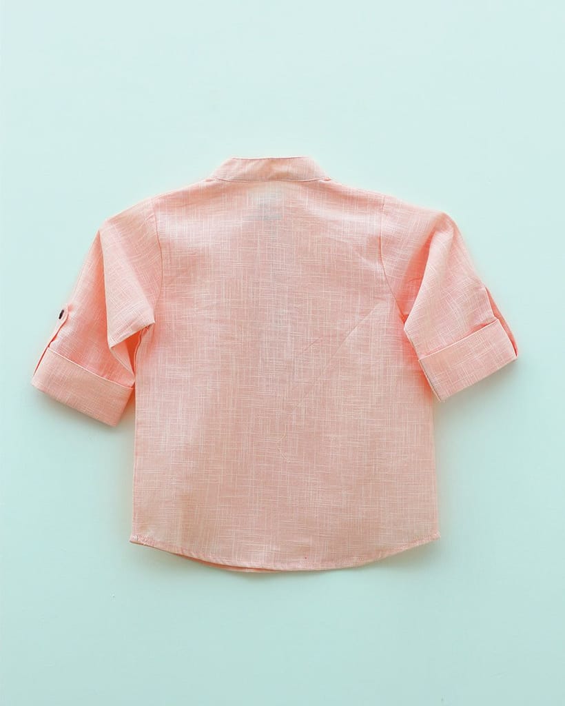 Soft Rose-Hued Pintuck Shirt