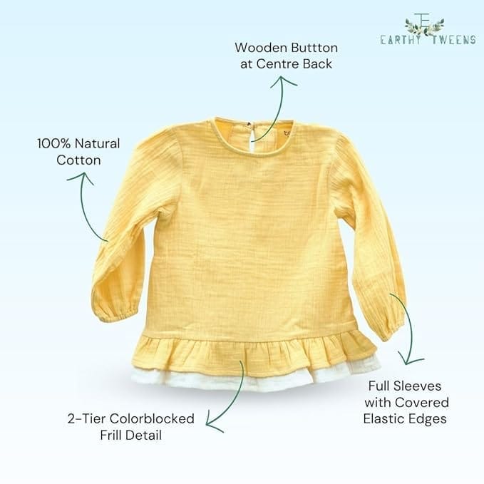 Solid Buff Blouson Top