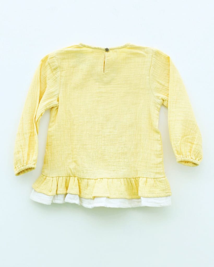 Solid Buff Blouson Top