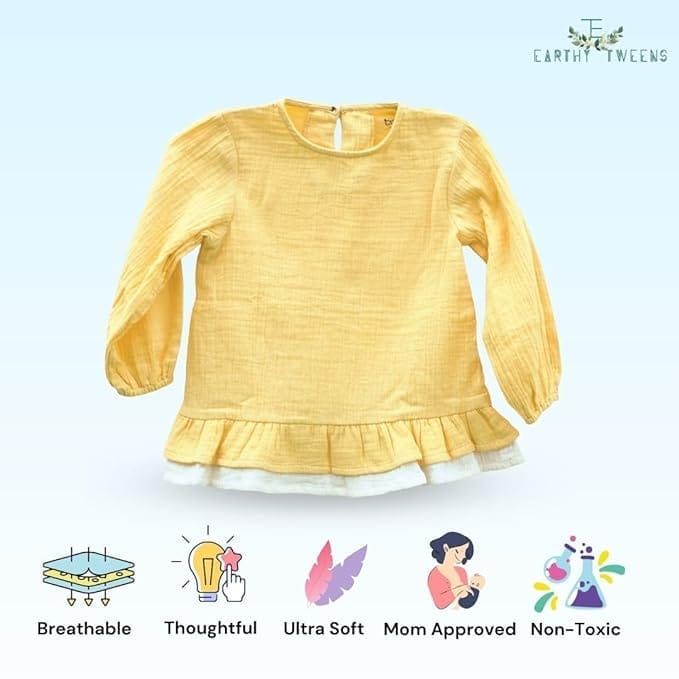 Solid Buff Blouson Top