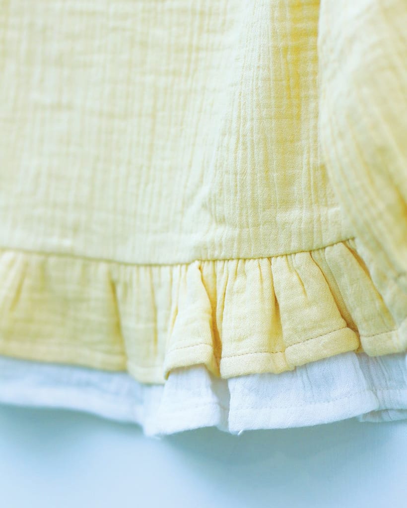 Solid Buff Blouson Top