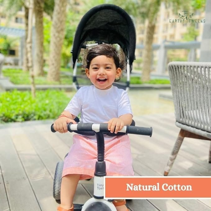 Orange Striped Pleated Shorts