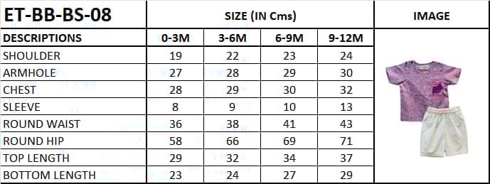 Purple Top & White Shorts Baby Set