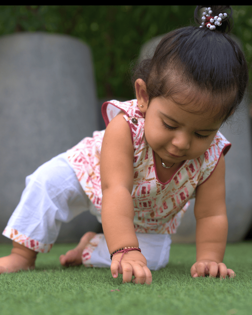 Printed Top & White Pyjama Set