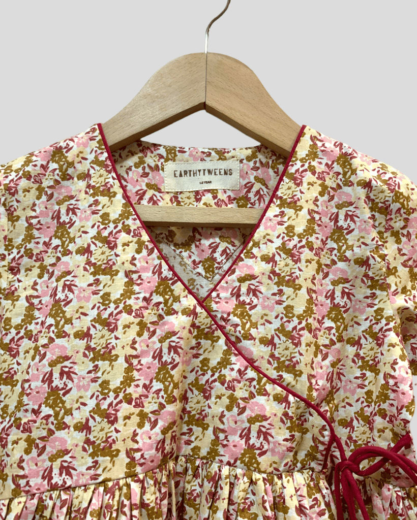 Printed Bagal Bandi Kurta & Maroon Dhoti Set