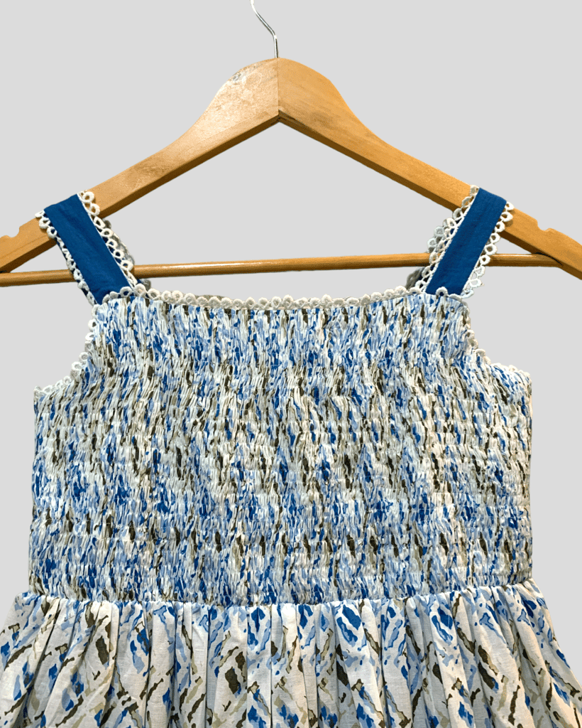 Printed Kurta, Blue Sharara with Dupatta (3 Pcs Set)