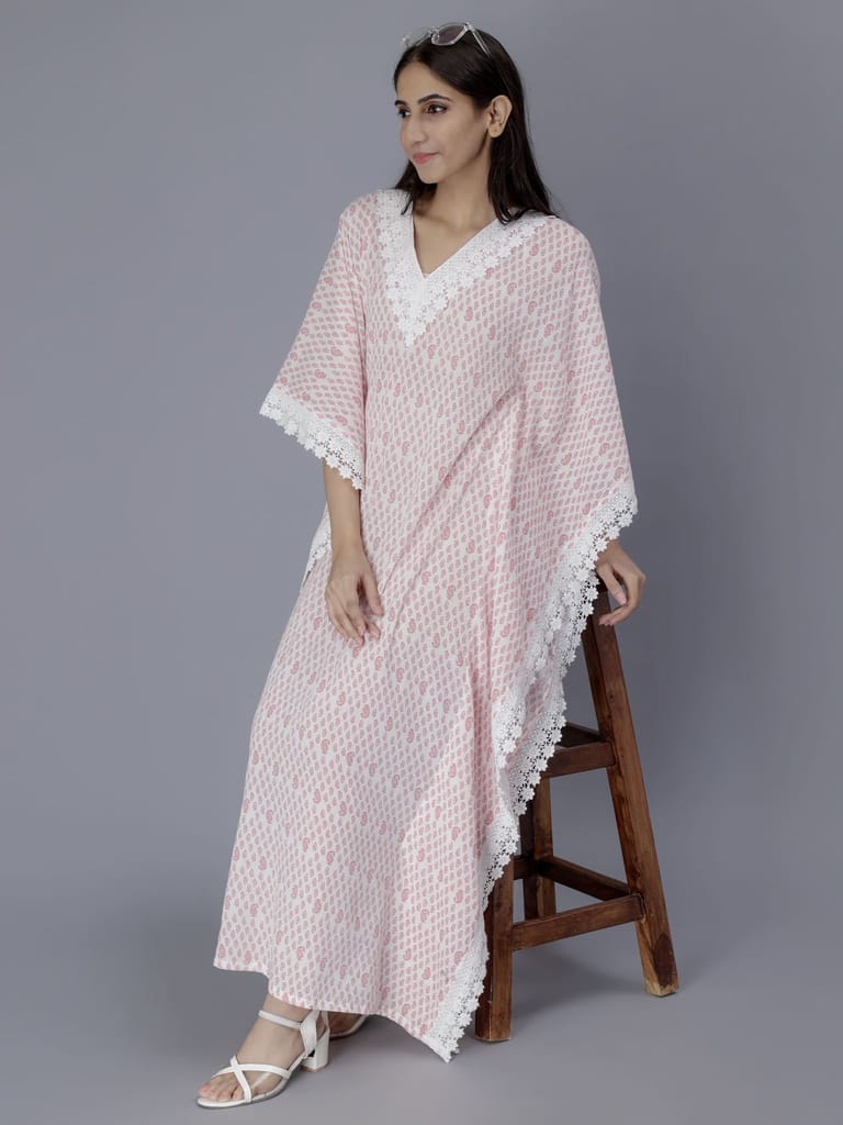 V-Neck Kaftan Dress