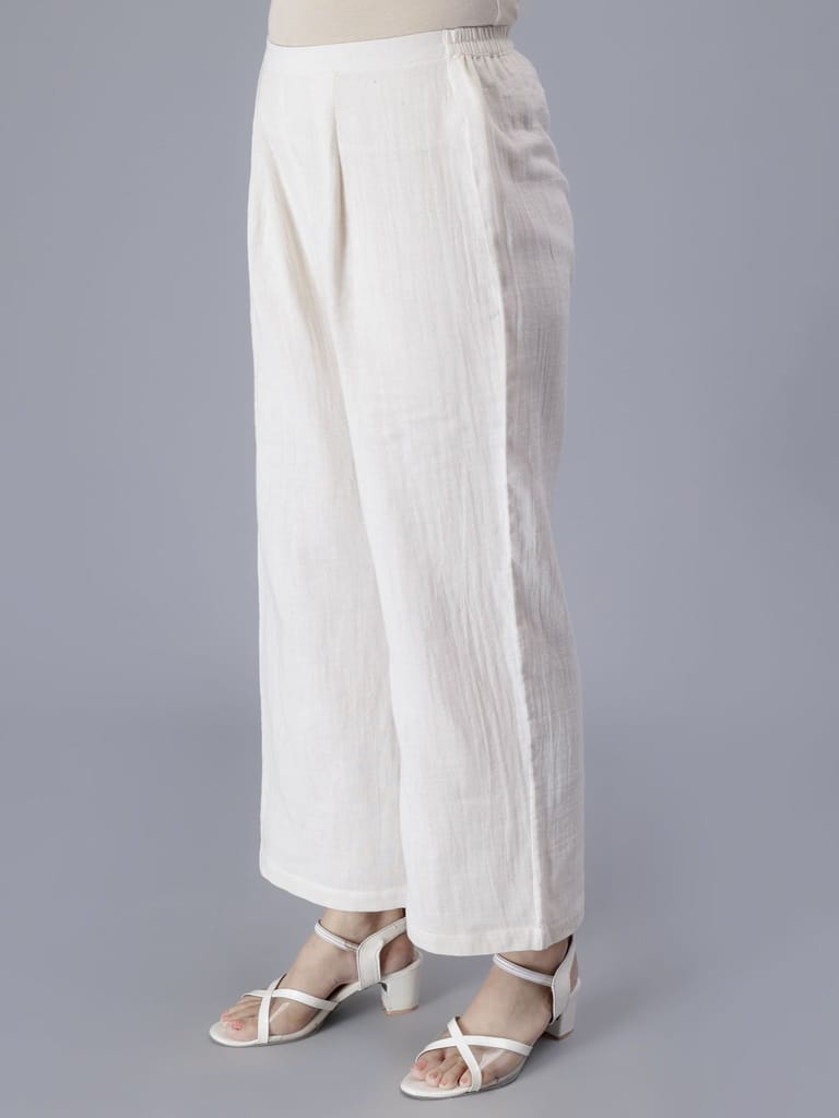 Printed Top & White Pants Co-ord set