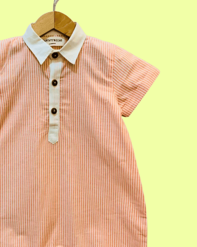 100% Cotton Orange Romper, Yellow Baby Set & Green Onesie for Baby Boys - 3 Piece Set