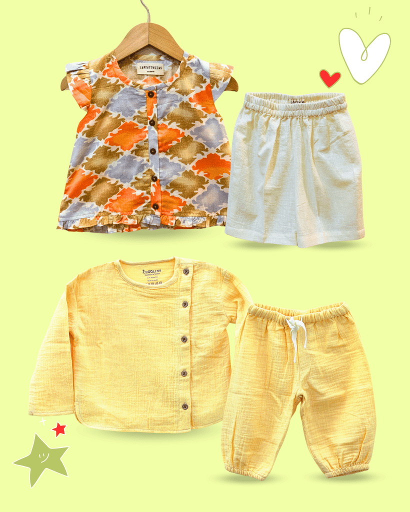 100% Natural Cotton Baby Sets for Baby Girls – 2 Piece set