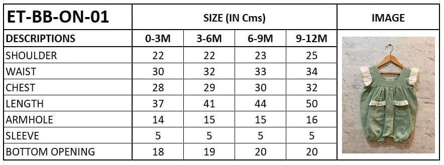 100% Cotton White Top & Yellow Shorts Baby Set & Green Frill Onesie for Baby Girls - 2 Piece Set