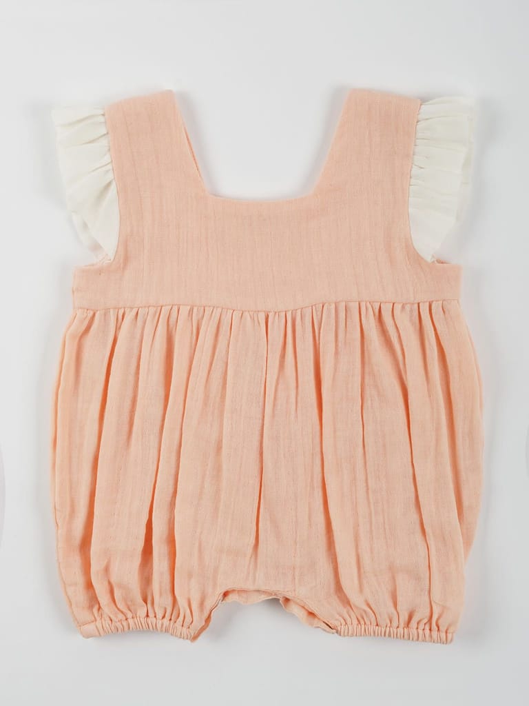 Double Cotton Pink Frill Onesie