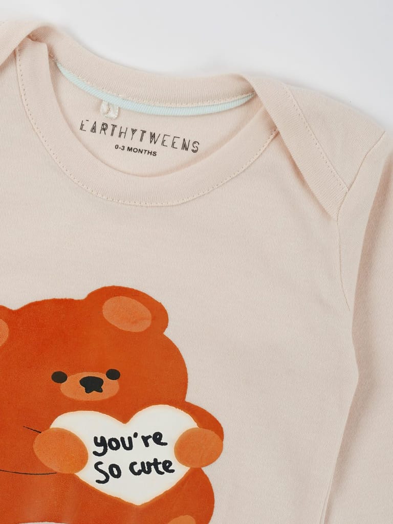 Parchment Cotton Jersey Envelope Neckline Onesie