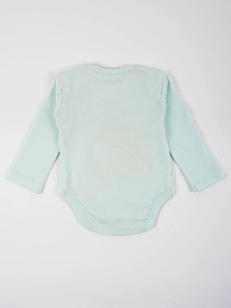 Pastel Green Cotton Jersey Envelope Neckline Onesie